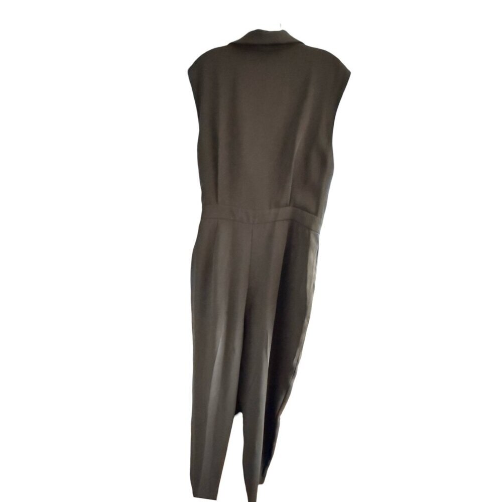 MNG‎ by Mango Black Sleeveless Belted Wrap Straight Leg Jumpsuit XL NWT - Picture 6 of 14